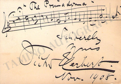 Herbert, Victor - Signed Business Card 1908