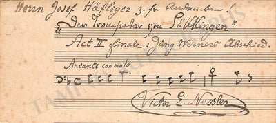 Nessler, Victor - Autograph Music Quote Signed