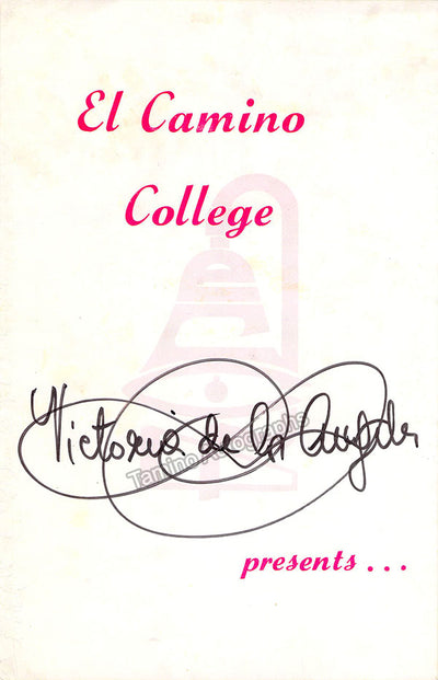 De los Angeles, Victoria - Signed Program Alondra Park 1972
