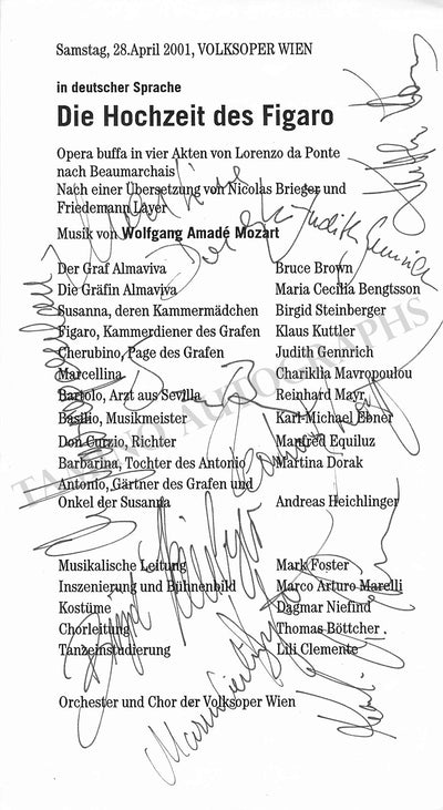 Vienna Opera - Collection of Signed Cast Pages 2001-2016 (Part I)