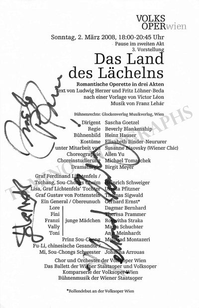 Vienna Opera - Collection of Signed Cast Pages 2001-2016 (Part II)