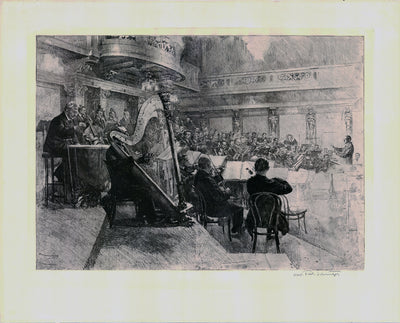Vienna Philharmonic 1926 - Large Original, Signed Etching by Ferdinand Schmutzer