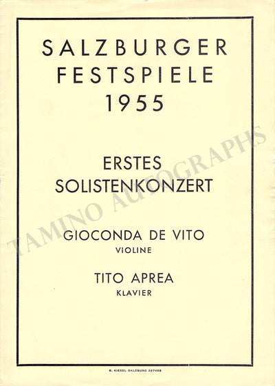 Violinists - Set of 7 Unsigned Concert Programs Salzburg Festival