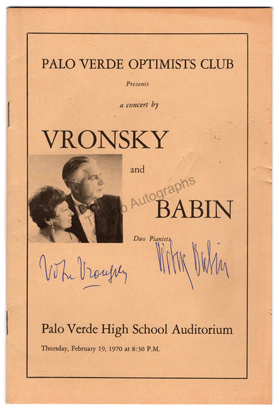 Babin, Victor - Vronsky, Vitya - Signed Program & Clip 1970