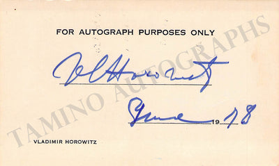 Horowitz, Vladimir - Signed Card 1978