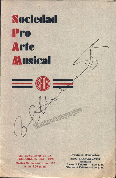 Horowitz, Vladimir - Signed Program Havana 1952