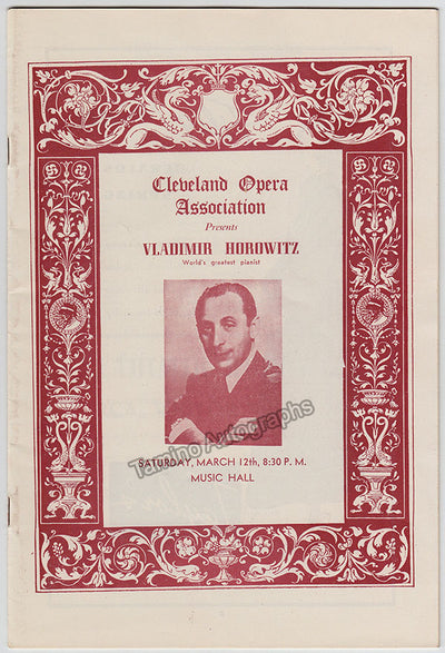 Horowitz, Vladimir - Concert Program Cleveland 1950