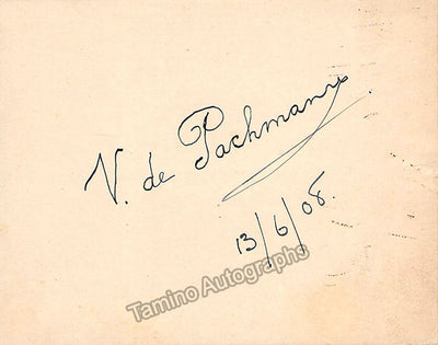 De Pachmann, Vladimir - Signed Card 1908