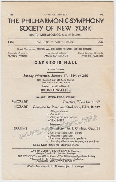 Carnegie Hall 1954 (Myra Hess, soloist)