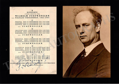 Furtwängler, Wilhelm - Signed Program Page 1952