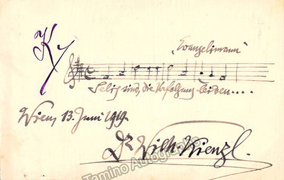 Kienzl, Werner - Autograph Music Quote Signed 1919