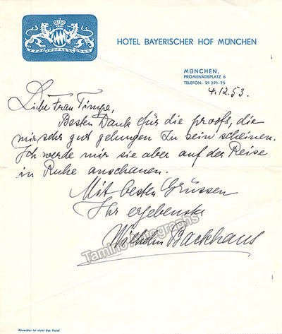 Autograph Note Signed (1953)