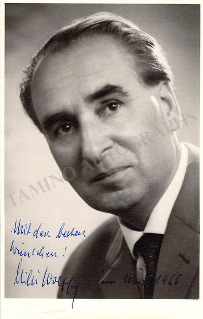 Wolff, Willi - Signed Photograph + Autograph Note Signed