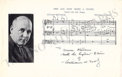 Wolf, William - Autograph Music Quote Signed
