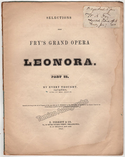 Fry, Wiliam Henry - Signature Cut 1858 on Score
