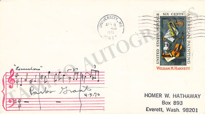 Parks, William - Autograph Music Quote Signed 1970