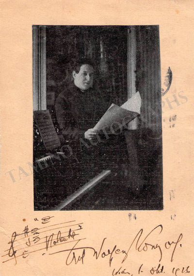 Korngold, Erich Wolfgang - Autograph Music Quote Signed 1926