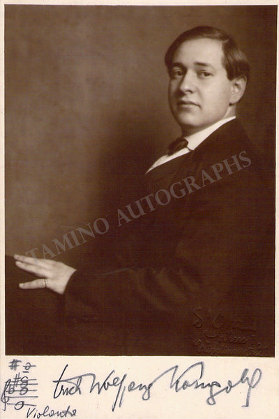 Korngold, Erich Wolfgang - Signed Photograph + Musical Quote