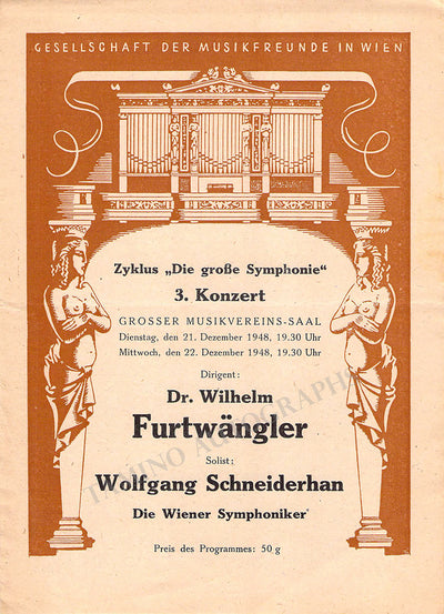 Schneiderhan, Wolfgang - Concert Program Vienna 1948