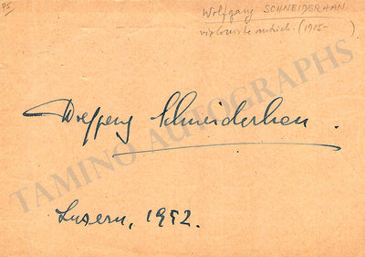 Schneiderhan, Wolfgang - Signed Postcard 1952