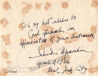 Signed Album Page (1936)