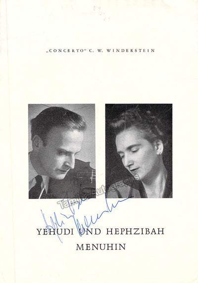 Menuhin, Yehudi - Menuhin, Hephzibah - Signed Program Munich 1965