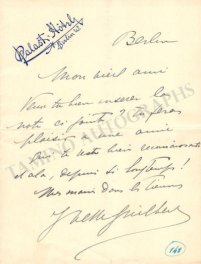 Guilbert, Yvette - Autograph Letter Signed