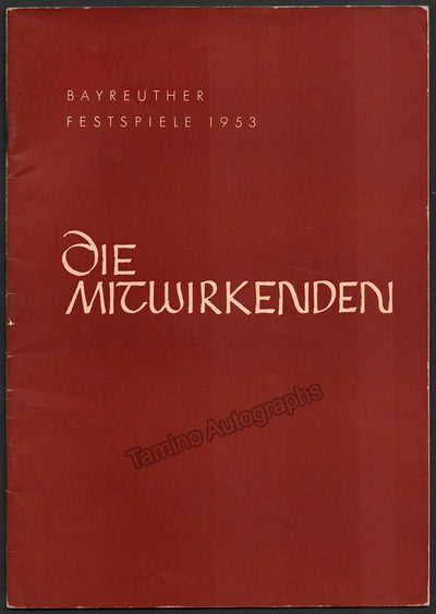 Bayreuth 1953 - Personnel of the Bayreuth Festival Guide