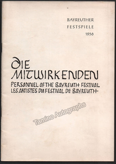 Bayreuth 1956 - Personnel of the Bayreuth Festival Guide