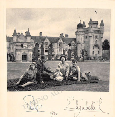 Elizabeth II and Prince Philip - Double Signed Card 1960