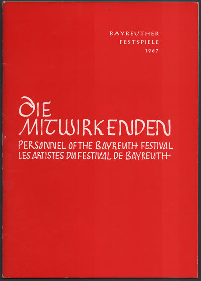 Bayreuth 1967 - Personnel of the Bayreuth Festival Guide