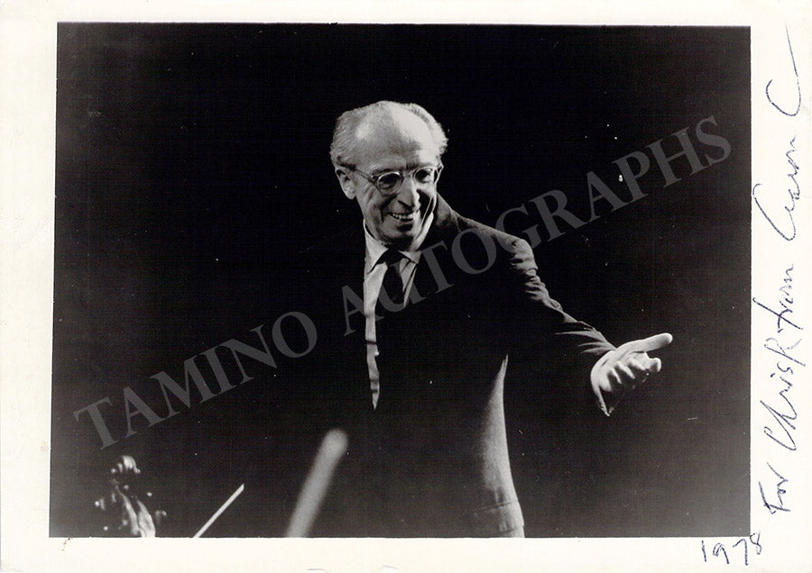 Copland, Aaron - Signed Photograph 1978 & Typed Letter Signed 1977
