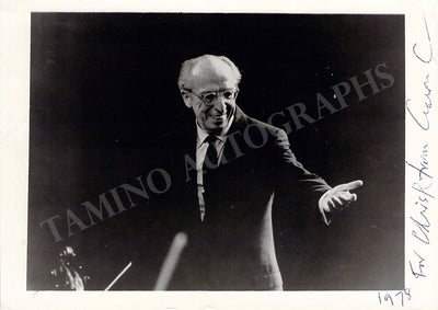 Copland, Aaron - Signed Photograph 1978 & Typed Letter Signed 1977