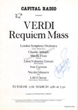 Abbado, Claudio - Carreras, Jose - Freni, Mirella - Signed Program London 1981