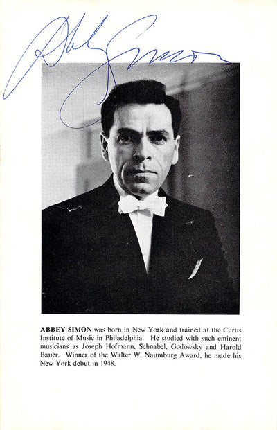 Simon, Abbey - Signed Program Page