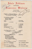 Adison, Adele - Winters, Lawrence - Double Signed Program Havana 1954