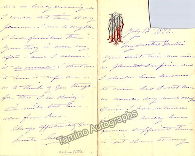 Patti, Adelina - Autograph Letter Signed 1892
