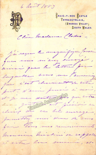Patti, Adelina - Nicolini, Ernesto - Set of 2 Autograph Letters Signed 1883