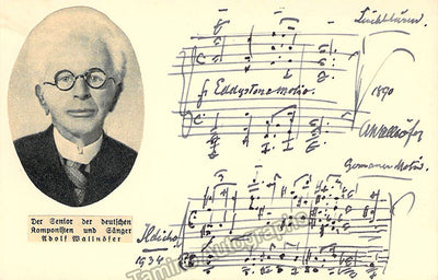 Wallnofer, Adolf - Autograph Musical Quote Signed + Photo