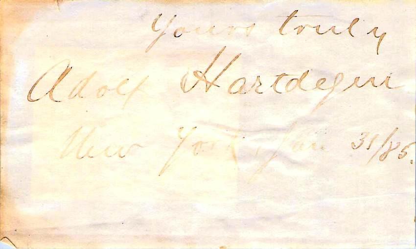 Hartdegen, Adolf - Signature Cut New York 1885 - Tamino