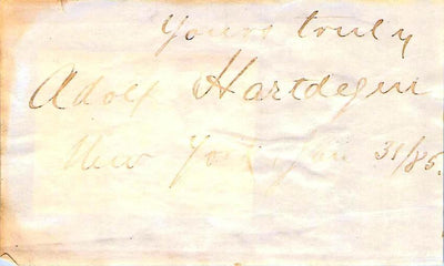 Hartdegen, Adolf - Signature Cut New York 1885