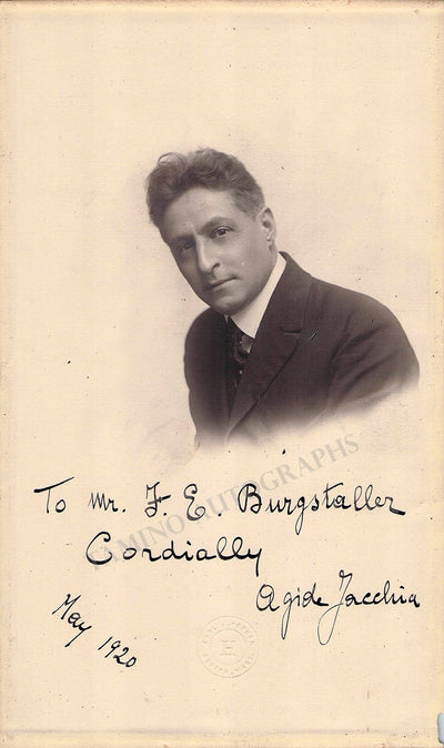 Jacchia, Agide - Signed Photo 1920