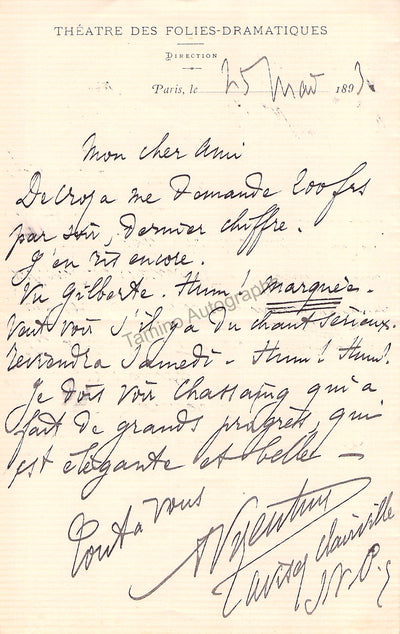 Vizentini, Albert - Set of 2 Autograph Letters Signed