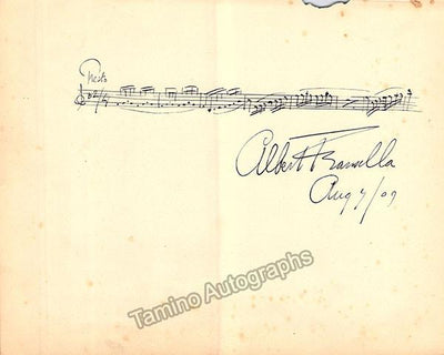 Fransella, Albert - Autograph Music Quote Signed 1909