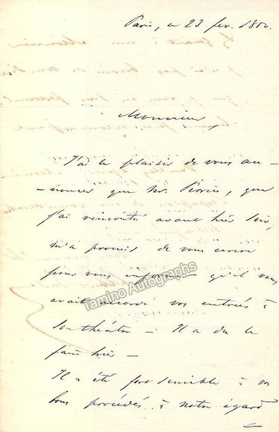 Grisar, Albert - Autograph Letter Signed 1850