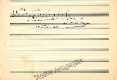 Randegger, Alberto - Autograph Music Quote Signed 1902