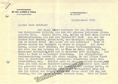 Poell, Alfred - Typed Letter Signed