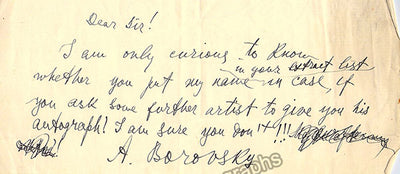 Borovsky, Alexander - Autograph Note Signed