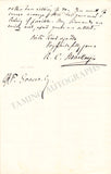 MacKenzie, Alexander C. - Autograph Letter Signed 1889