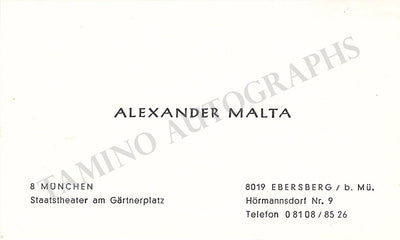 Opera Singers - Signed Vintage Business Cards (M - P)